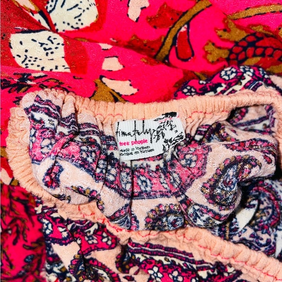 Free People Tunic Top or Slip Dress Bali Mariposa Red Boho Slip On   Size M - Picture 6 of 6